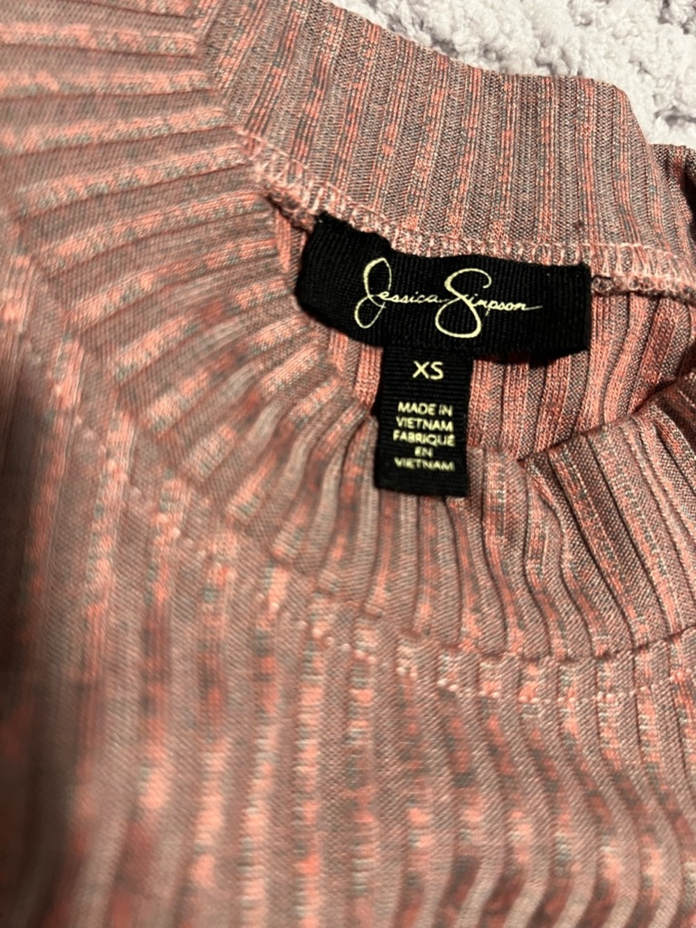 Jessica Simpson Metallic Rose-Copper Ribbed Top - Picture 3 of 3